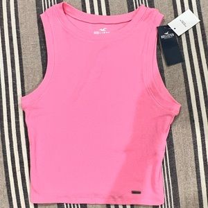 Hollister pink cropped tank top
